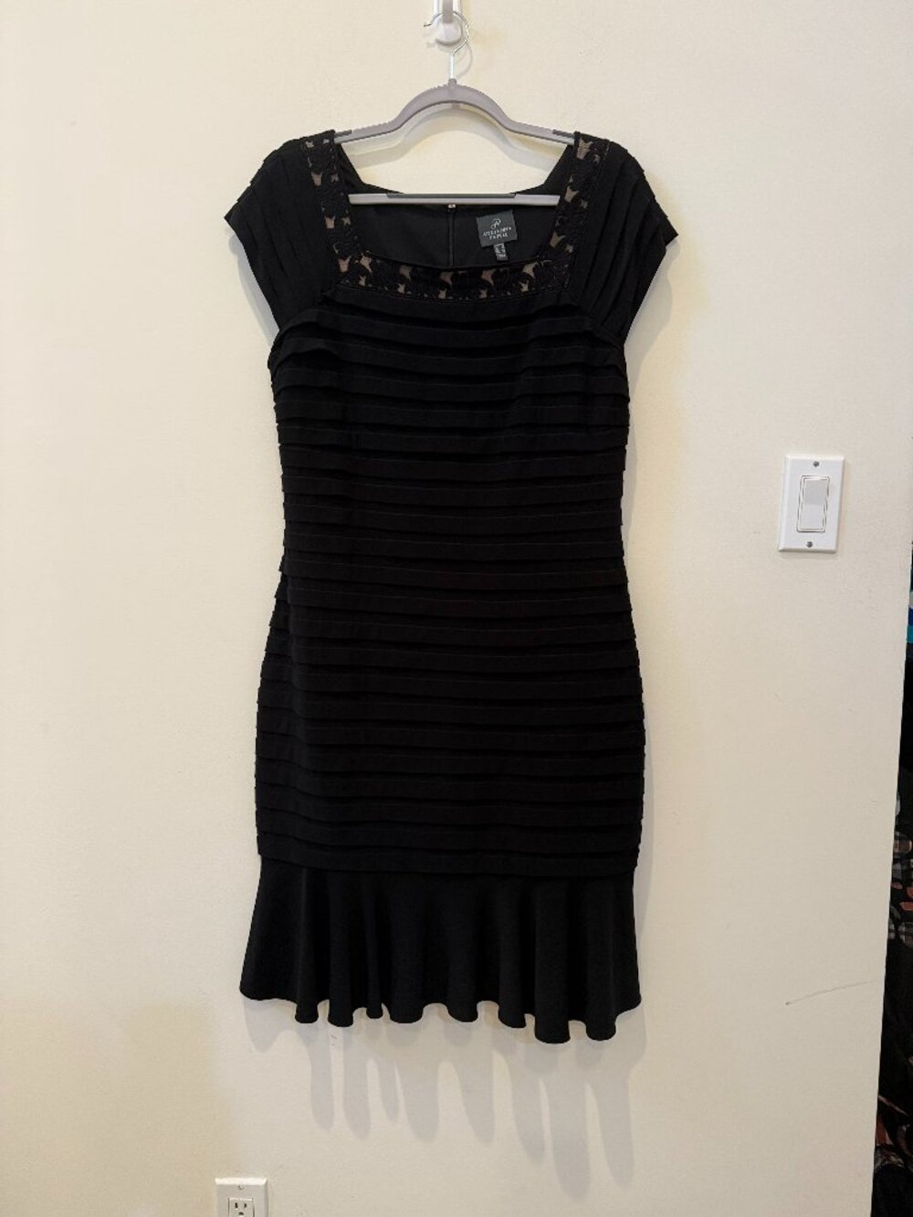 Adrianna Papell black cocktail dress, size 14